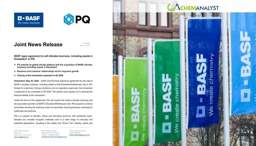 BASF Agrees to Sell Silicates Business and Düsseldorf Assets To PQ