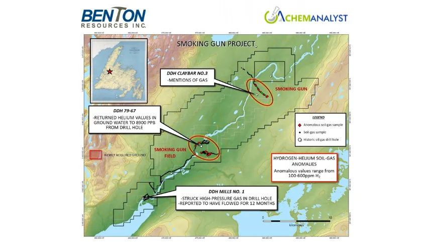 Benton, Metals Creek Report Hydrogen-Helium Gas Anomalies in Newfoundland