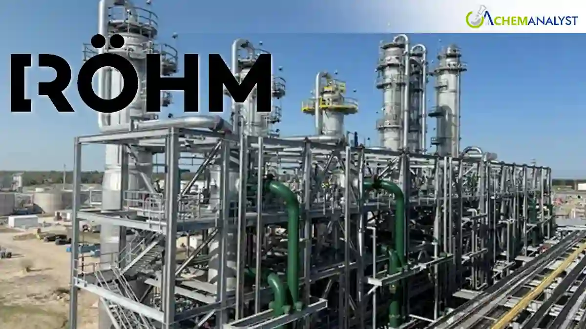 Röhm Completes Ramp-Up as Four-Reactor MMA Production Reaches Full Capacity in Bay City